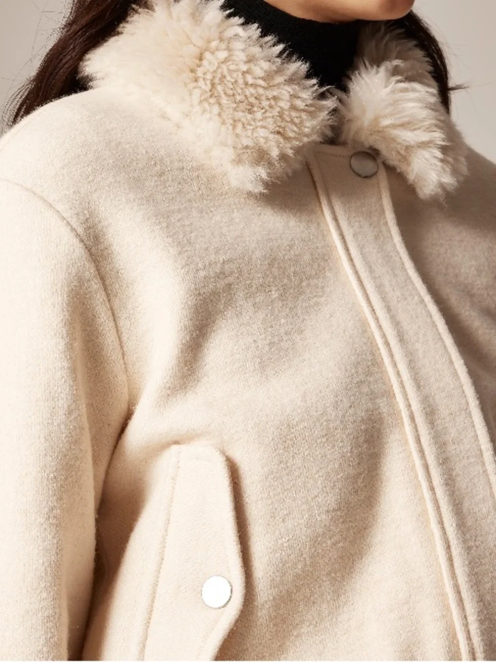 J.Crew Wool-blend flight jacket with faux-fur collar CQ056